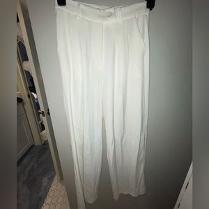 White Straight Leg Trousers